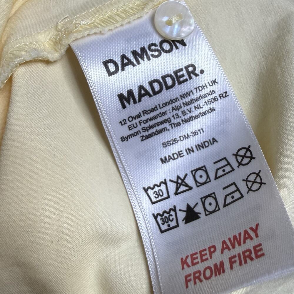 Damson Madder Anke Blouse UK 10 US 6 Butter Yellow Organic Cotton - Picture 9 of 9